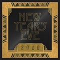 New year`s eve party invitation 2020 art deco style