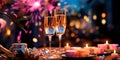 New Year& x27;s Eve party scene, complete with fireworks and champagne toasts. Generative AI Royalty Free Stock Photo