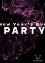 New year\'s eve party text with purple neon pattern on black background Royalty Free Stock Photo