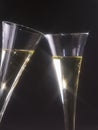 New Year`s Eve. Two champagne glasses toasting. Royalty Free Stock Photo