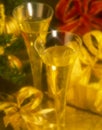 New Year`s Eve. Two champagne glasses. Royalty Free Stock Photo