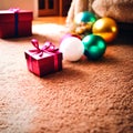 New Year\'s gift lies on the floor