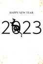 New Year's greeting card for the year of the dragon 2024, dragon (serpent) silhouette