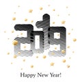 2019 new year`s greetings, disco lettering, retro Royalty Free Stock Photo