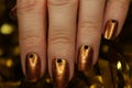 golden nail polish