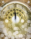 New Year`s at midnight time, Luxury gold clock countdown to new