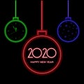 New Year`s neon effect toys, 2020 new year Royalty Free Stock Photo