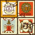 New year's postage stamps set