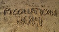 New Years Resolution 2014 in Beach Sand Royalty Free Stock Photo