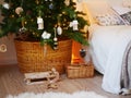 New Year`s retro decor in a homely cozy atmosphere