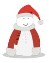 New Year\'s snowman in a red caftan.