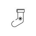 New Year\'s socks concept line icon. Simple element illustration. New Year\'s socks concept outline symbol design from Winter set.