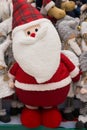 New Year's soft toys. Santa Claus with a sleigh and a gift bag, Royalty Free Stock Photo