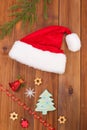 New Year's toys and hat of Santa Claus Royalty Free Stock Photo