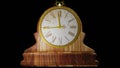 New Year`s video with animated antique wooden clock