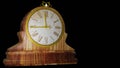 New Year`s video with animated antique wooden clock