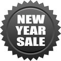 New year sale seal stamp badge black Royalty Free Stock Photo