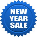 New year sale seal stamp badge blue Royalty Free Stock Photo