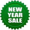 New year sale seal stamp badge green Royalty Free Stock Photo