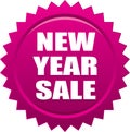New year sale seal stamp badge pink Royalty Free Stock Photo