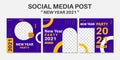 2021 new year sale social media post template concept collection. online promotion web banner design vector Royalty Free Stock Photo