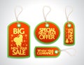 New Year sale tags with santa set Royalty Free Stock Photo