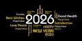 happy new year 2026 best wishes typography on black background. new year eve 2026 black design. Royalty Free Stock Photo