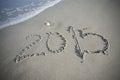 New Year 2015 in the Sand at the Beach Royalty Free Stock Photo