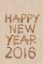 New year 2016 sand Royalty Free Stock Photo