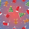 New year seamless pattern. Endless Christmas template Royalty Free Stock Photo