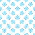 New Year seamless pattern with soft blue lacy snowflakes. Decorative festive winter background