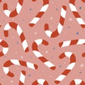Seamless Pattern With Candy Cane
