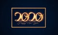 2020 new year shiny numbers vector light trail background. Royalty Free Stock Photo