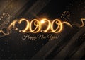 2020 new year shiny numbers vector light trail background. Royalty Free Stock Photo