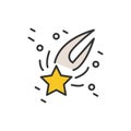 New year shooting star color icon