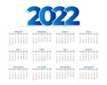 2022 new year simple calendar template design