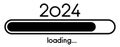 New Year 2024 simple flat black loading progress bar
