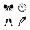 New Year. Simple Related Vector Icons Royalty Free Stock Photo