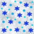 New Year snow snowflakes, seamless pattern,