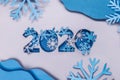 New year 2020 snowflakes paper Royalty Free Stock Photo