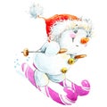 New year snowman. and Christmas decoration. watercolor illustration