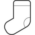 New Year Sock Gift Icon Thin Line Outline