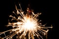 New Year sparkler on black background Royalty Free Stock Photo