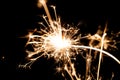 New Year sparkler on black background Royalty Free Stock Photo
