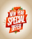 New year special offer, holiday sale vector banner design