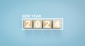 New Year 2024. Start new year 2024 with goal plan, goal concept, action plan, strategy, new year business vision. blue