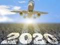 2020 new year start road asphalt sky clouds transportation background 20 - Royalty Free Stock Photo