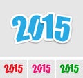 New year 2015 stickers Royalty Free Stock Photo