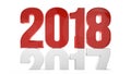 2018 2017 new year sylvester 3d render symbol
