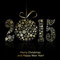 New 2015 year symbol on black backround Royalty Free Stock Photo